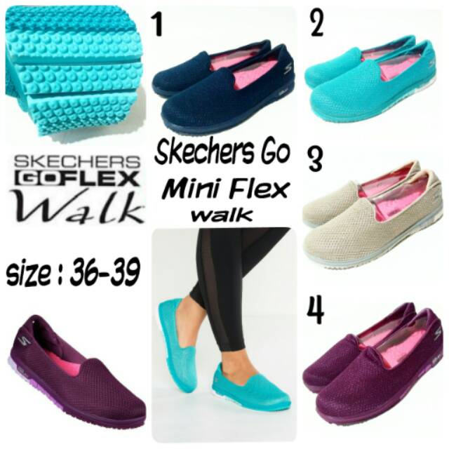 Sepatu skechers slip on woman go mini flex walk sepatu terbaru dan termurah