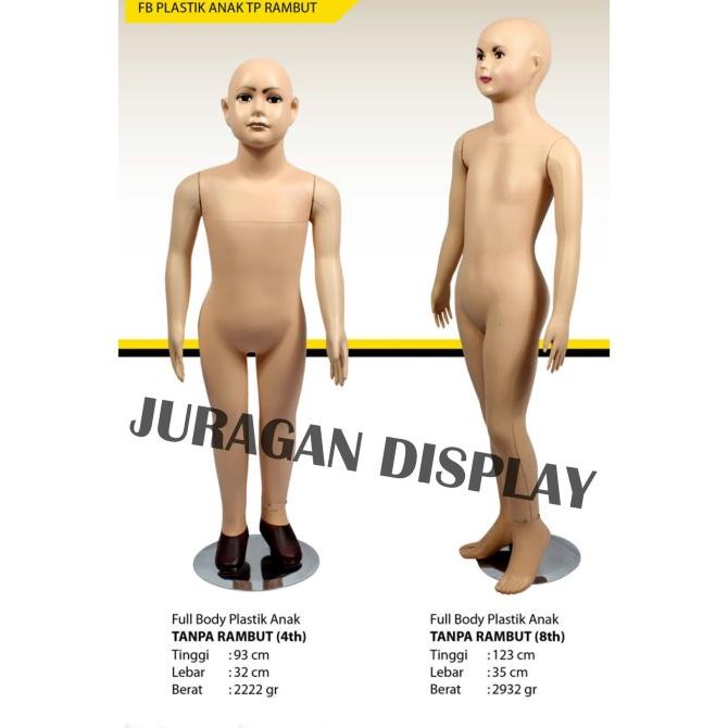 Manekin Full Body Anak| Kepala Botak |Cream|Makeup|Set