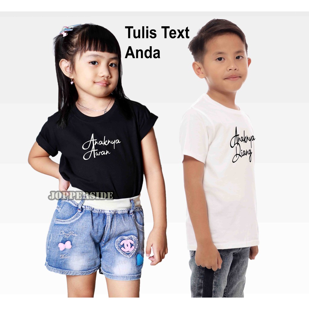 JOPPERSIDE BAJU KAOS COUPLE PASANGAN KELUARGA CUSTOM TULISAN ANAK DEWASA LAKI LAKI PEREMPUAN TC1