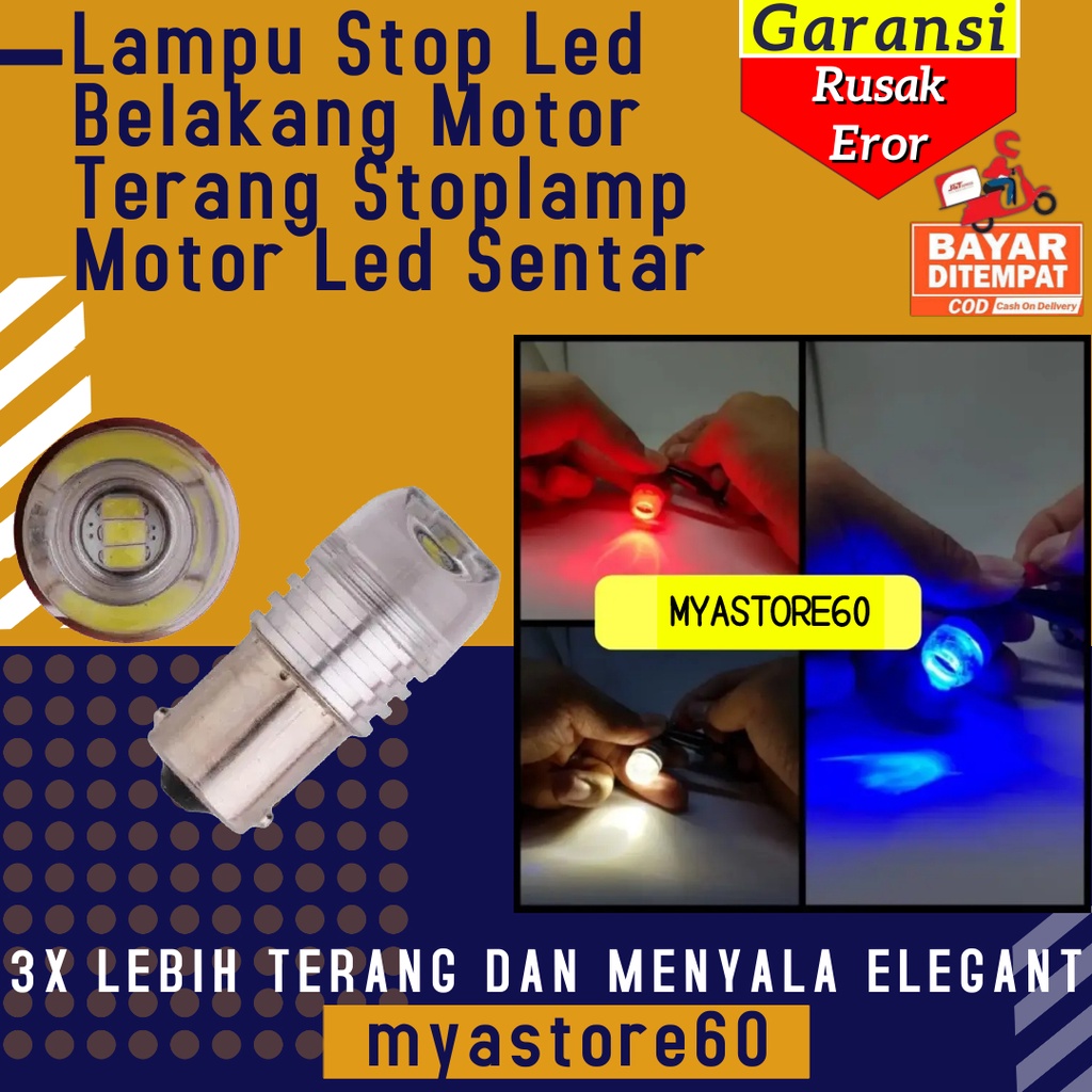 Lampu Stop Led Lampu Belakang Lampu Rem Motor Terang Stoplamp Stop Lamp Motor LED Sentar