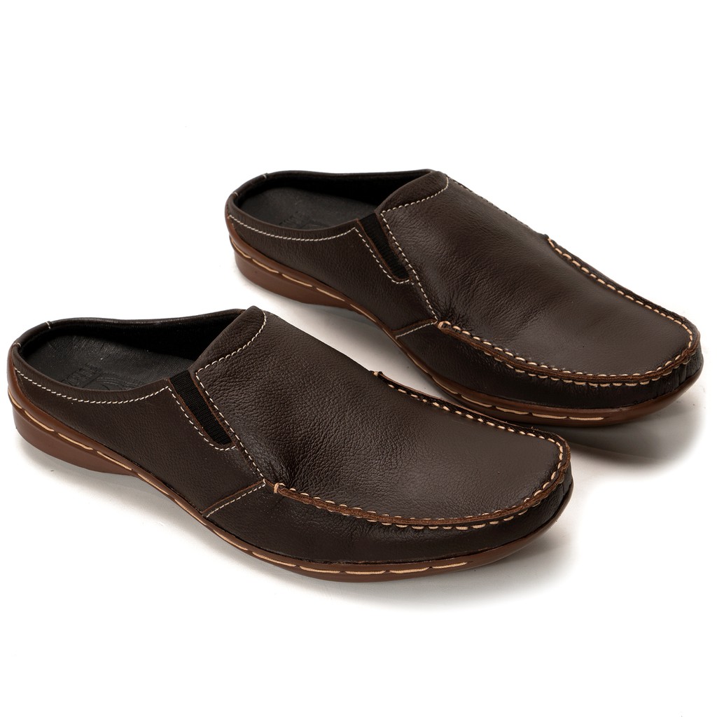 Sandal Slop Kulit Pria Bustong Model Moralist Original Handmade M.AR01-1