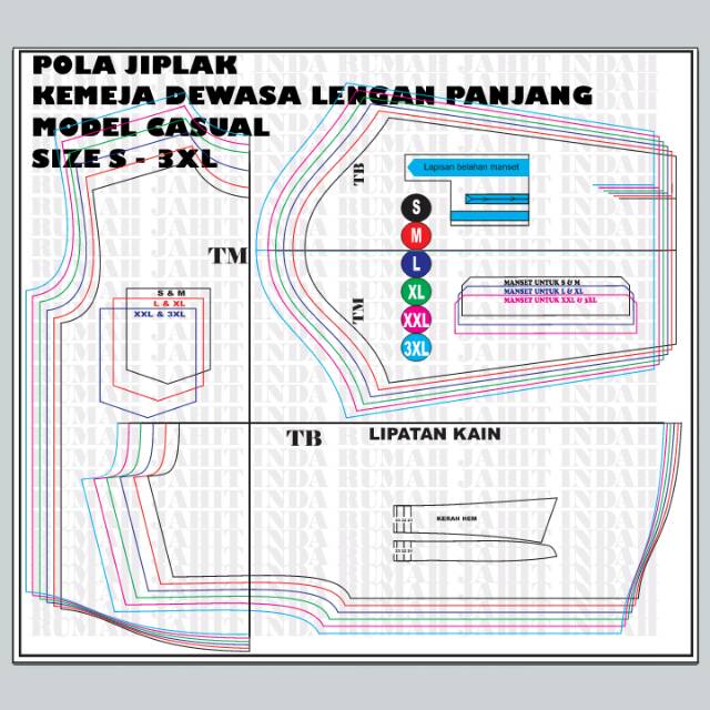 Pola lengan terompet tumpuk