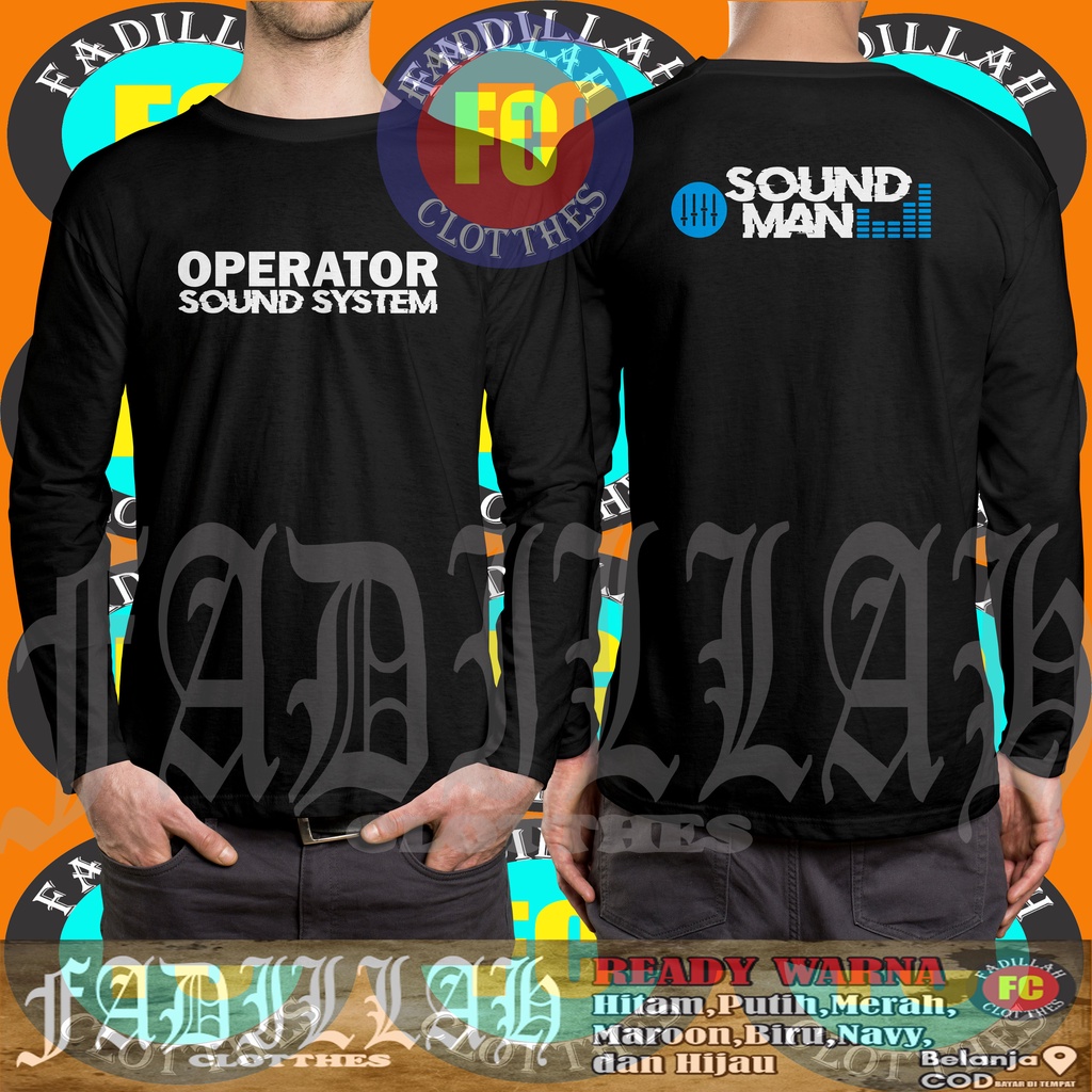 Kaos Sound Man Operator Sound System Lengan Panjang Baju Musik