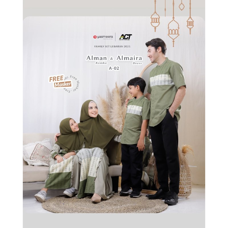 SARIMBIT Almaira DEWASA YASMEERA/sarimbit lebaran/seragam lebaran/baju couple/family set
