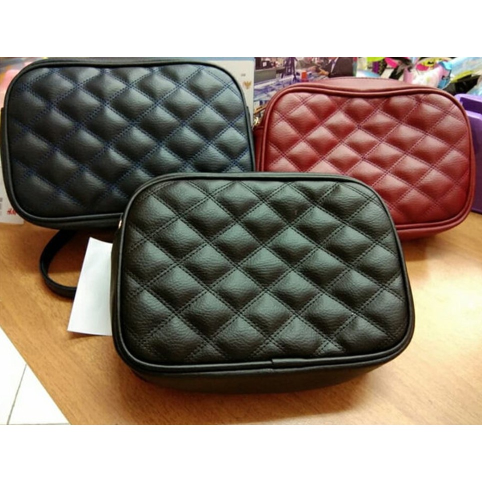 Tas Selempang QUILTED HM Sling Bag Wanita Motif Jait-jait