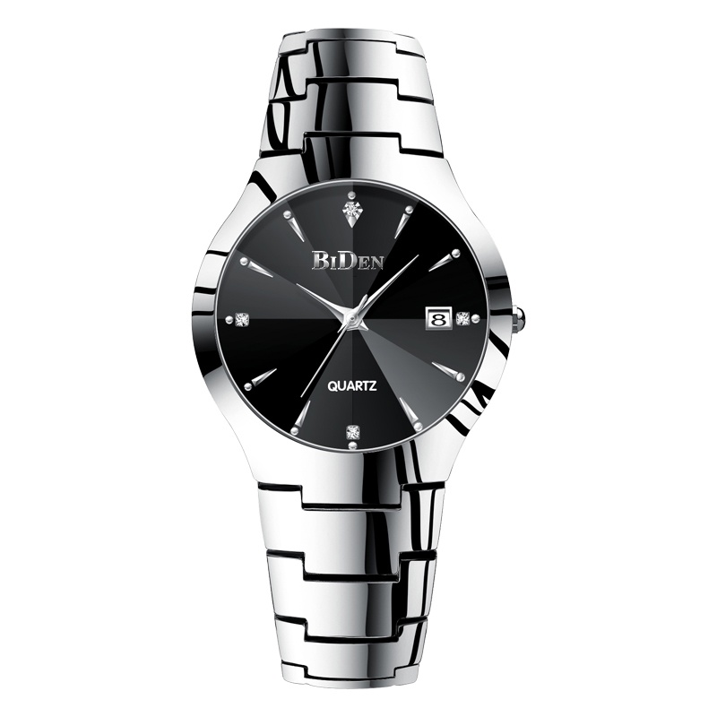 Biden 0104 Jam Tangan Pria Wanita Analog Tanggal Stainless Steel Band Calendar Quartz Watch Original Water Resistant 30 Meter