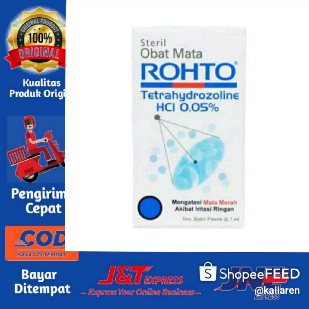 Rohto Obat Tetes Mata 7mL (Cool / Steril) Mata Merah / Mata Iritasi / Pelembab Mata