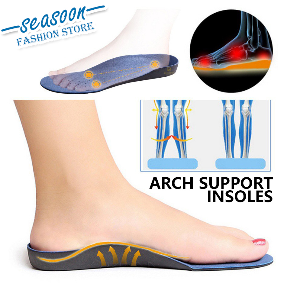 Insole Perawatan Kesehatan Kaki Unisex Pria dan Wanita Bahan EVA, Orthotic Sports /  Bantalan Tumit Dukungan Lengkungan Biru