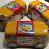 Faber Castell School Bus Tin Connector Pen Spidol Warna Hadiah Anak