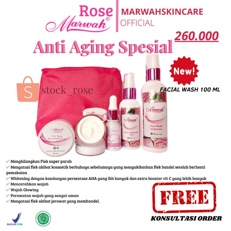 MARWAH DIAMOND ANTI AGING SPESIAL / KRIM MELASMA/ PENGHILANG FLEK BPOM/ PEMUTIH WAJAH BPOM