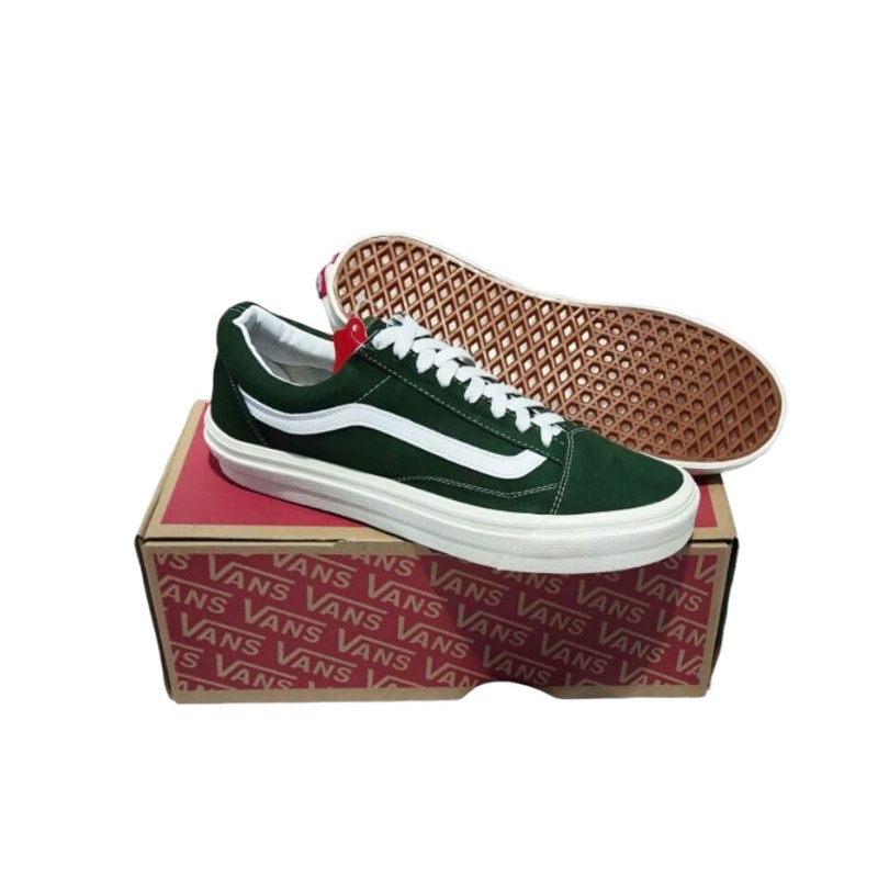 SEPATU V4NS OLD SKOOL GREEN ARMY GRADE ORI VANS PREMIUM SEPATU SNEAKERS PRIA  SNEAKERS WANITA