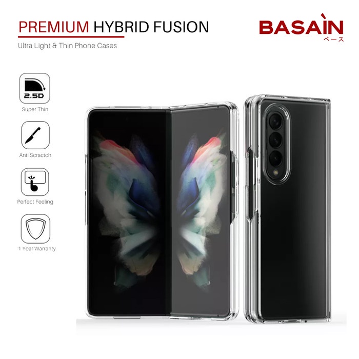 Case Samsung Z Fold 4 BASAIN Premium Hybrid Fusion - Clear Transparant