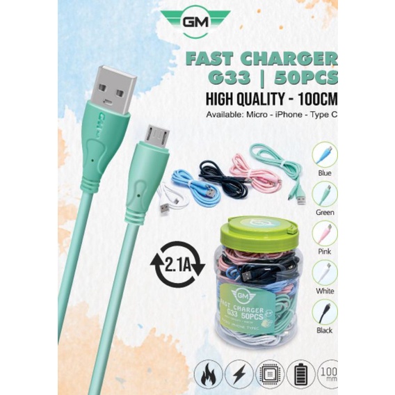 KABEL DATA GM-TECH G33 MICRO V8 FAST CHARGING.