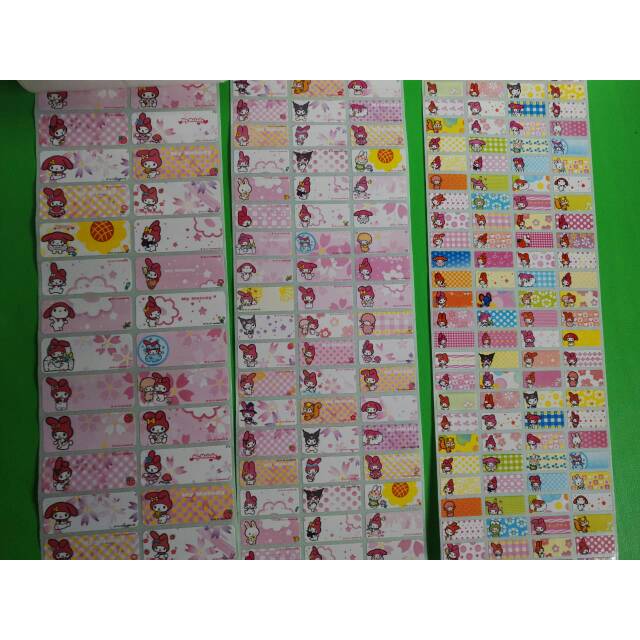 

MY MELODY Stiker label nama waterproof anti air murah