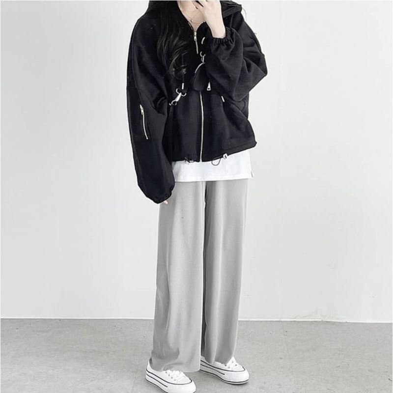 JACKET NIVADA HOODIE OVERSIZE | sweater wanita