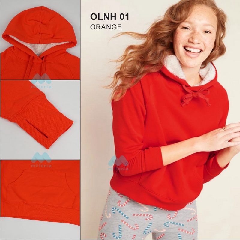 Hoodie Wanita Big Size -Women Pullover Fur Hooded [OLNH 01]-3