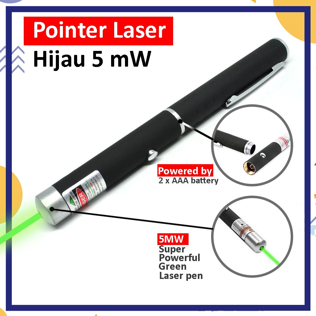 Green Laser Pointer Laser Hijau 1 Pcs  - Pointer Laser Hijau 5mw Terang Green Laser Pointer Presentation Pen Laser