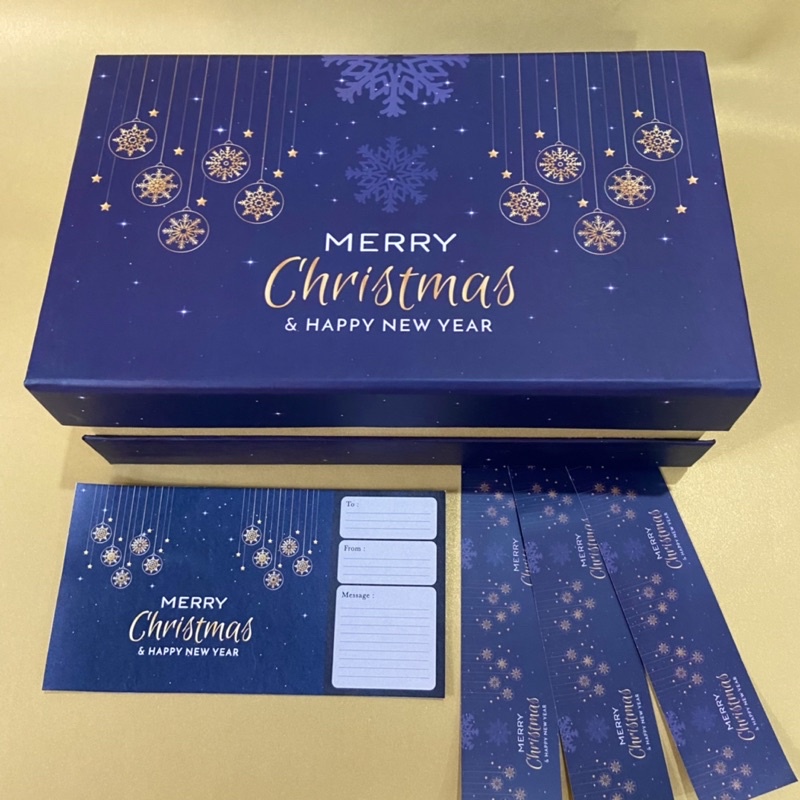 

Hampers Natal | Box natal Model Magnet Biru | Dus Kue kering | Kotak christmas