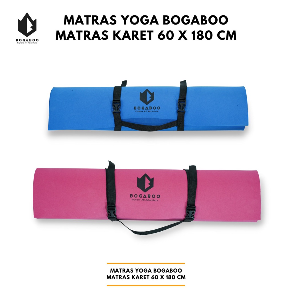 MATRAS YOGA MAT tebal 5 mm MERK BOGABOO - MATRAS CAMPING - MATRAS GYM BOGABOO - MATRAS KARET BOGABOO UKURAN 60 x 180 cm - ALAS SENAM - MATRAS SENAM - MATRAS TEBAL 6 MM OUTDOOR INDOOR - MATRAS ANTI SLIP