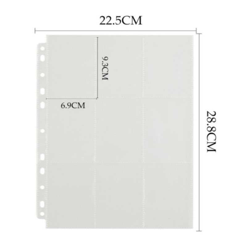 10pcs 9 Pockets A4 Binder Sleeve Clear Sleeve Photocard A4 Sleeves Card Collection Album Pages