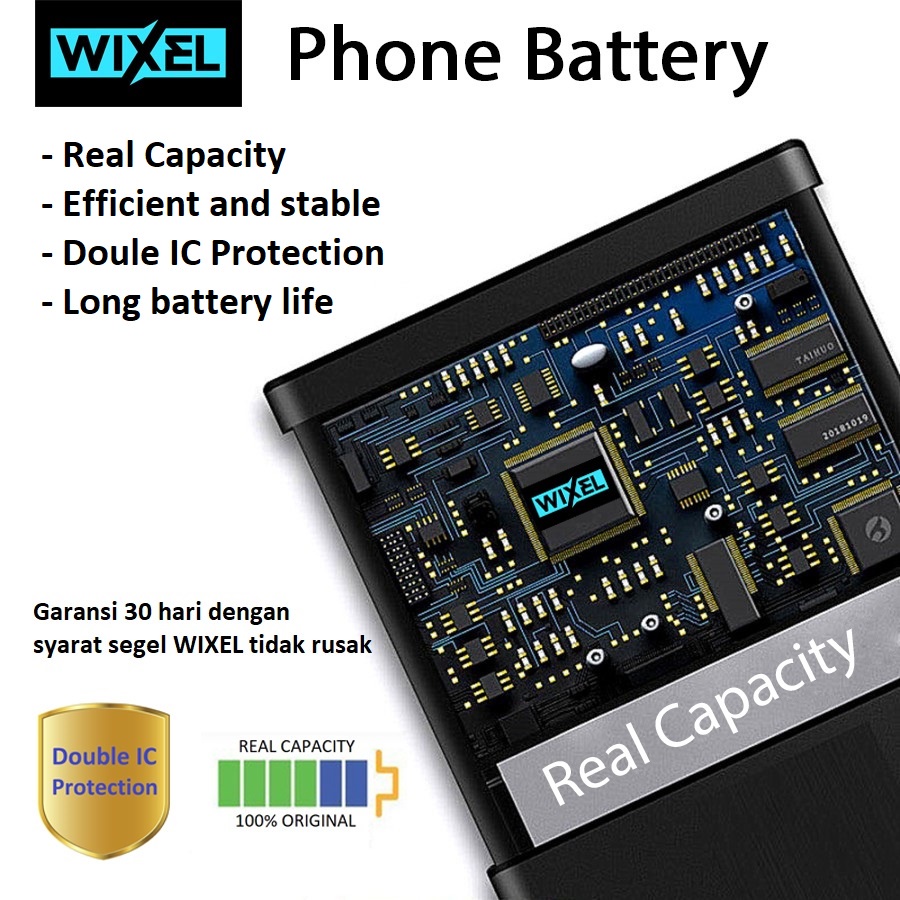 WIXEL ME Baterai Ip PLUS 6+ Real Capacity Battery Batre Batrai HP Handphone Iphone