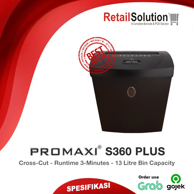 Mesin Penghancur Kertas Cross Cut - PROMAXI S360 Plus Paper Shredder