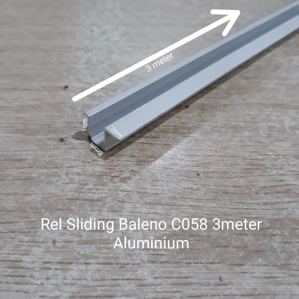 Rel Sliding Baleno C058 3 Meter / AS 75 Pintu Lemari Geser Pasangan