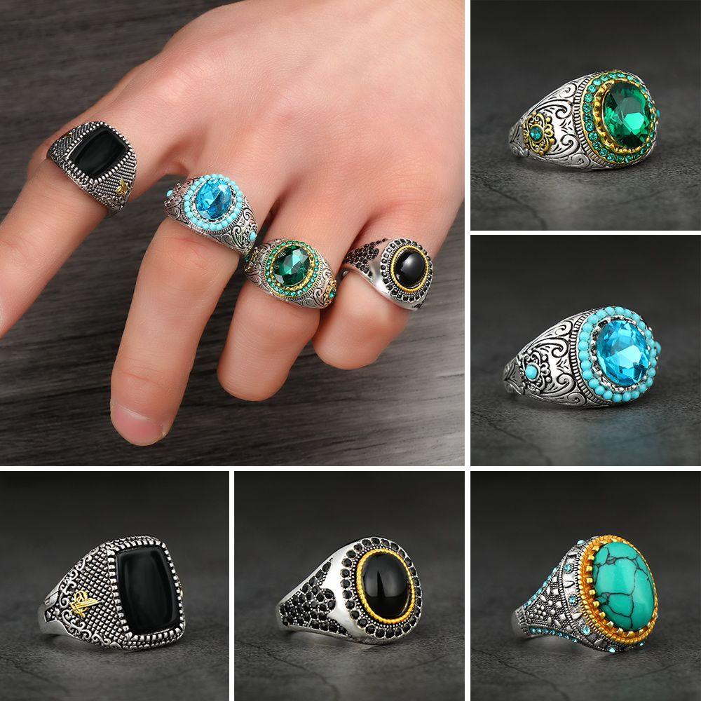 PREVA Turkish Ring Fashion 2022 Trendy Islamic Retro Handmade Vintage Double Swords