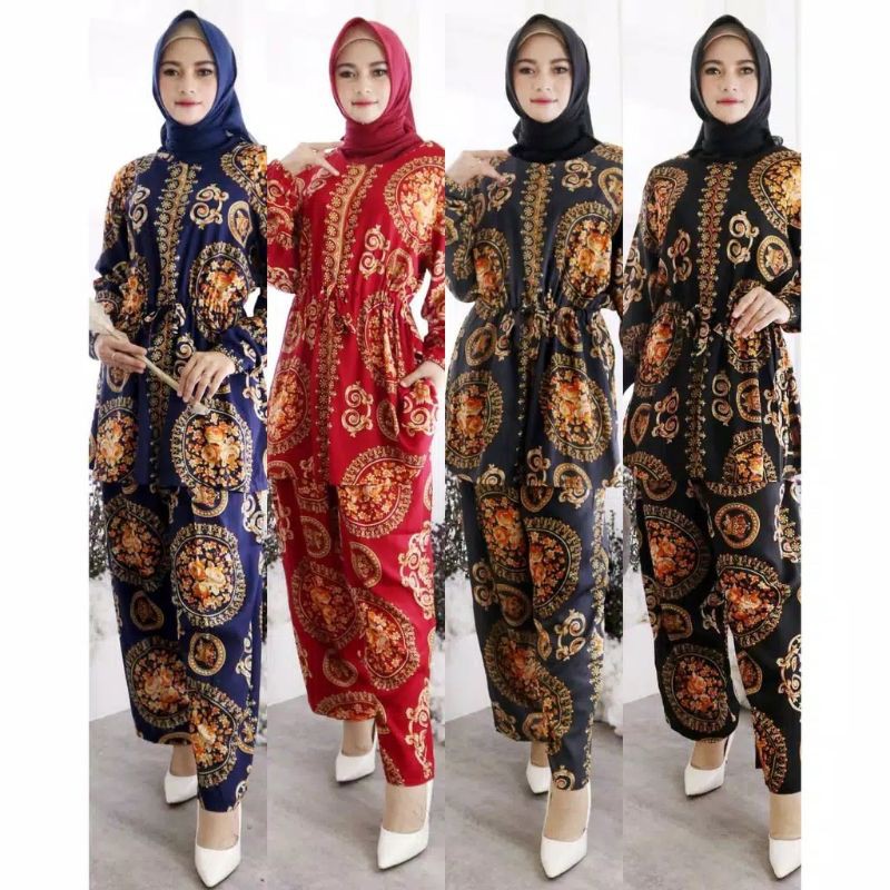 JOSJOLI_STORE/Setcel Rayon Kekinian SHANUM, CINDYA, BERIS/Pakaian Wanita Dewasa XXL Lengan Panjang (No Masker)