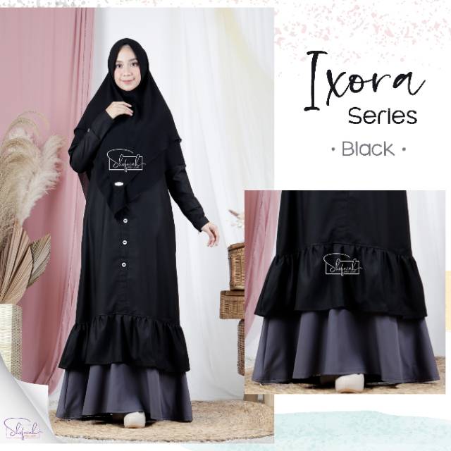 Ixora Dress by Shofwah Gamis Cantik Daily Nyaman Adem
