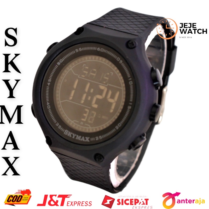 JAM TANGAN PRIA/WANITA SKYMAX DIGITAL TALI RUBBER :/FREE BATERAI