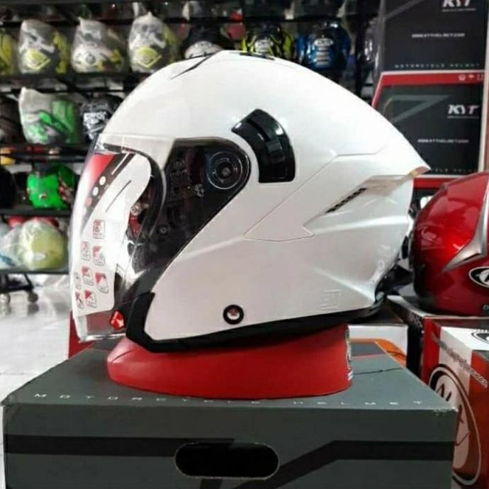 KYT HELM NFJ SOLID FLAIN WHITE KYT NFJ PUTIH ORIGINAL TERMURAH