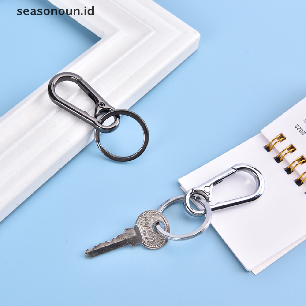 【seasonoun】 2pcs Stainless Steel Keychain Buckle Anti-lost Waist Belt Clip Keyring Buckles .