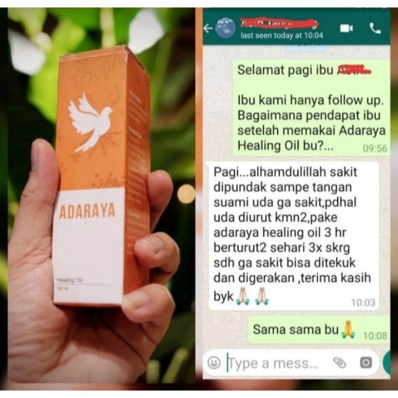 minyak adaraya healing oil 100 ml untuk pegal linu dan nyeri sendi