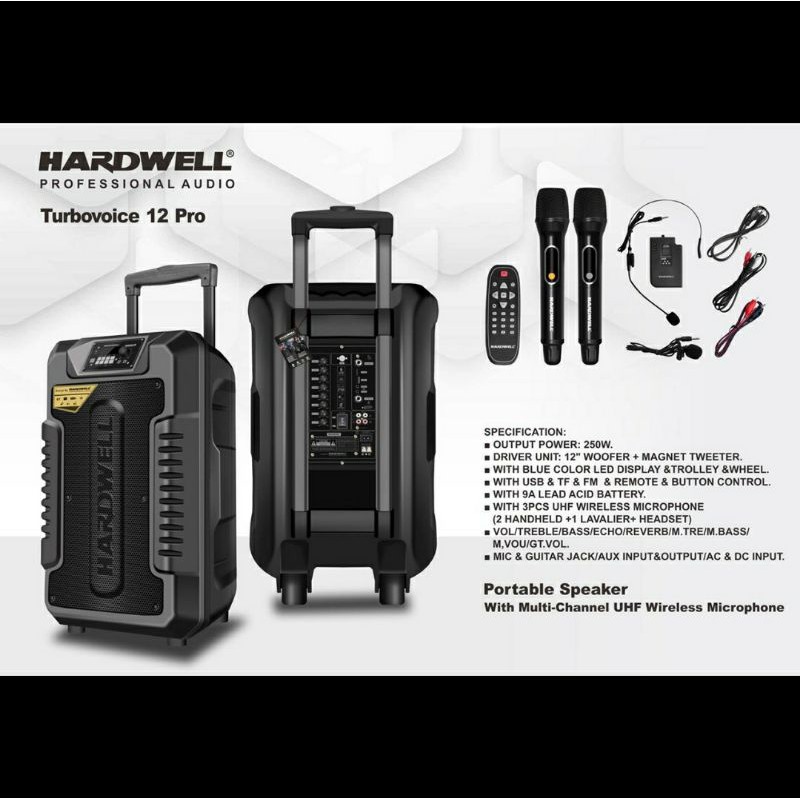 Speaker Portable Wireless Meeting HARDWELL TURBOVOICE 12Pro 12 inch ORIGINAL