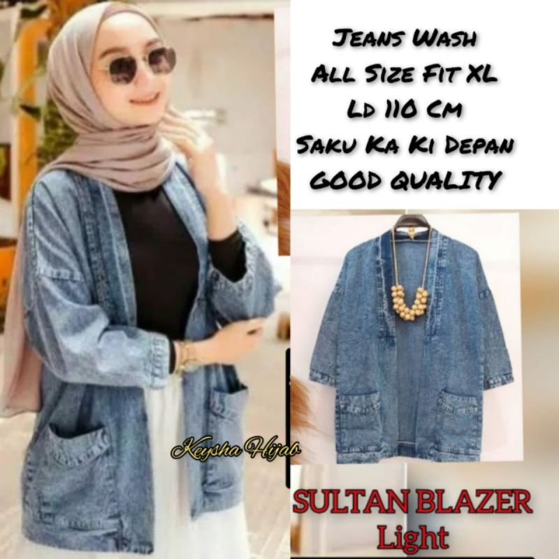 Sultan Blazer Cardigan Jeans Wanita Outer Jaket