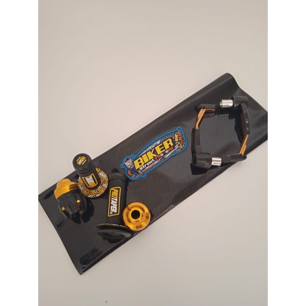 [PAKET JUMBO]Sarung Jok Kulit Biker Carbon Jumbo Plus Progaut Robot Plus Jalu as Plus Grip Protaper  Nmax - Lexy - Vixon - Xmax - Pcx - Aerox - Vario 150 - Vario 125 -Scoopy DLL
