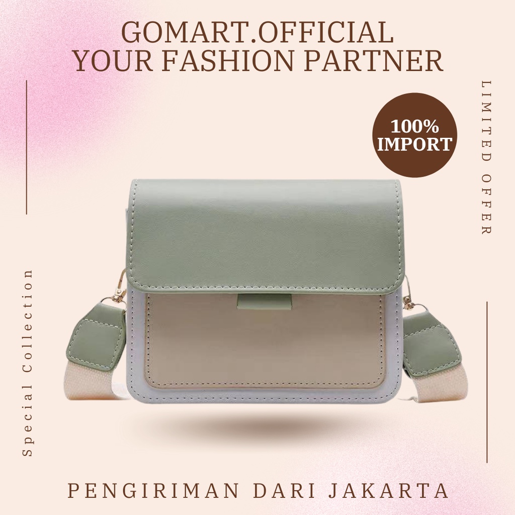 Tas Selempang Import Kombinasi 3 Warna - Tas Fashion Wanita High Quality Terbaru Import - Tas Wanita Model Terbaru Kekinian [SL19]