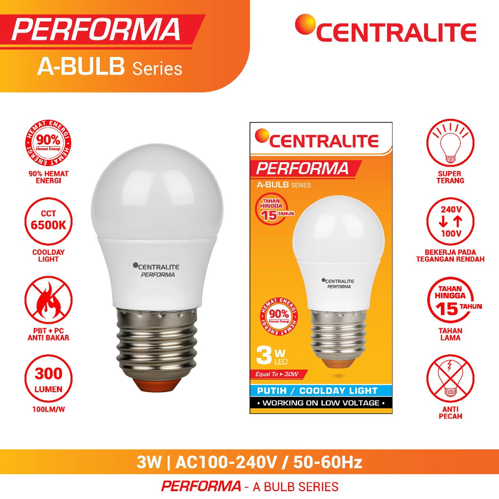 CTL Kualitas Premium 3W CD PUTIH Lampu Led Bulb Classic 3W Performa CTL / Bohlam Cahaya Putih