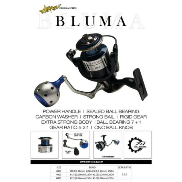 REEL HARROW BLUMA 2000/4000/6000 - POWER HANDLE BERKUALITAS