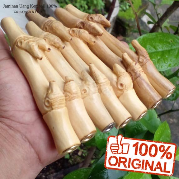 once pipa kayu kemuning ukir pusaka bambu petuk lubang multy