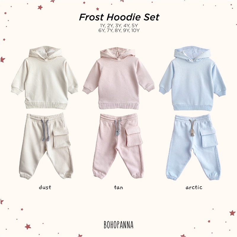 Bohopanna Frost Hoodie Set 1-10 / Setelan Hoodie Jogger Anak