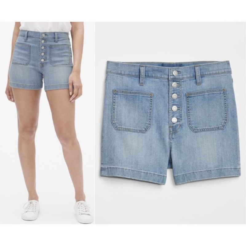 GAP high rise button denim short / Celana pendek jeans denim wanita GAP termurah original