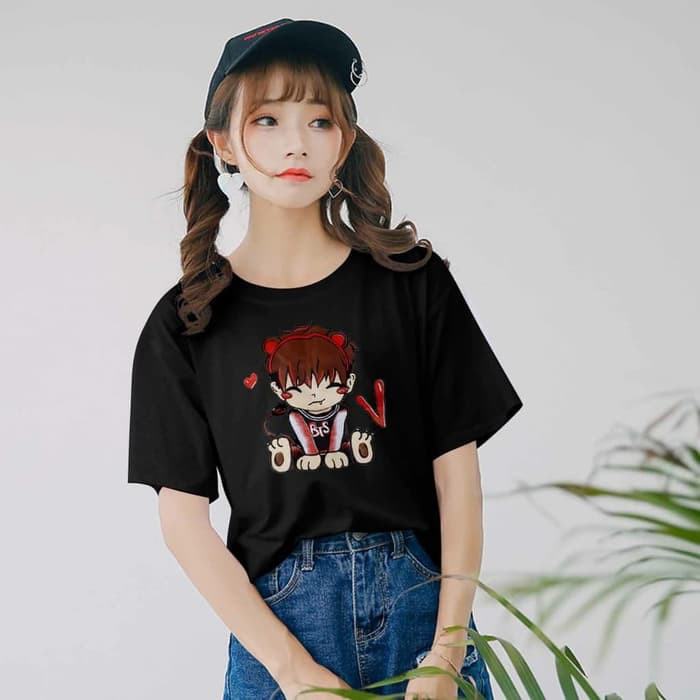 TRENDY  Pakaian atasan ibu wanita blouse set Baju Kaos Tshirt Tangan pendek Wanita Model Terbaru -