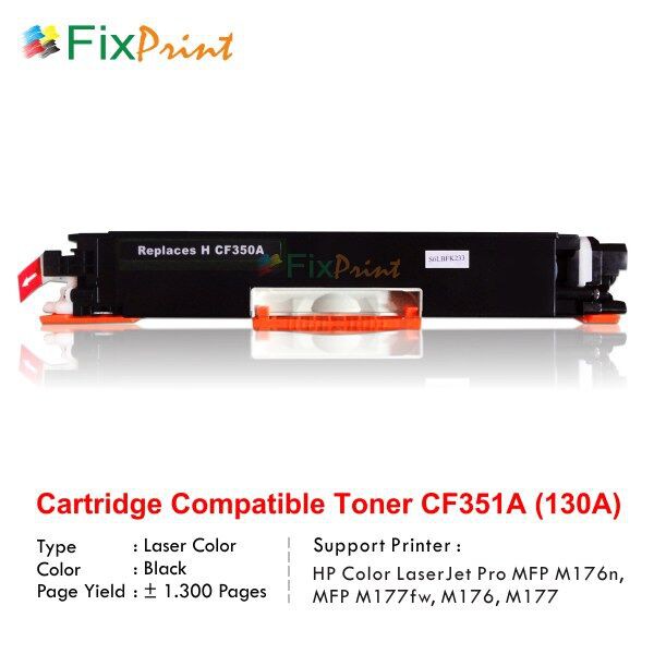 Compatible Cartridge HP CF350A 130A Black, HP Color LaserJet Pro 100 MFP M176n M177fw Black