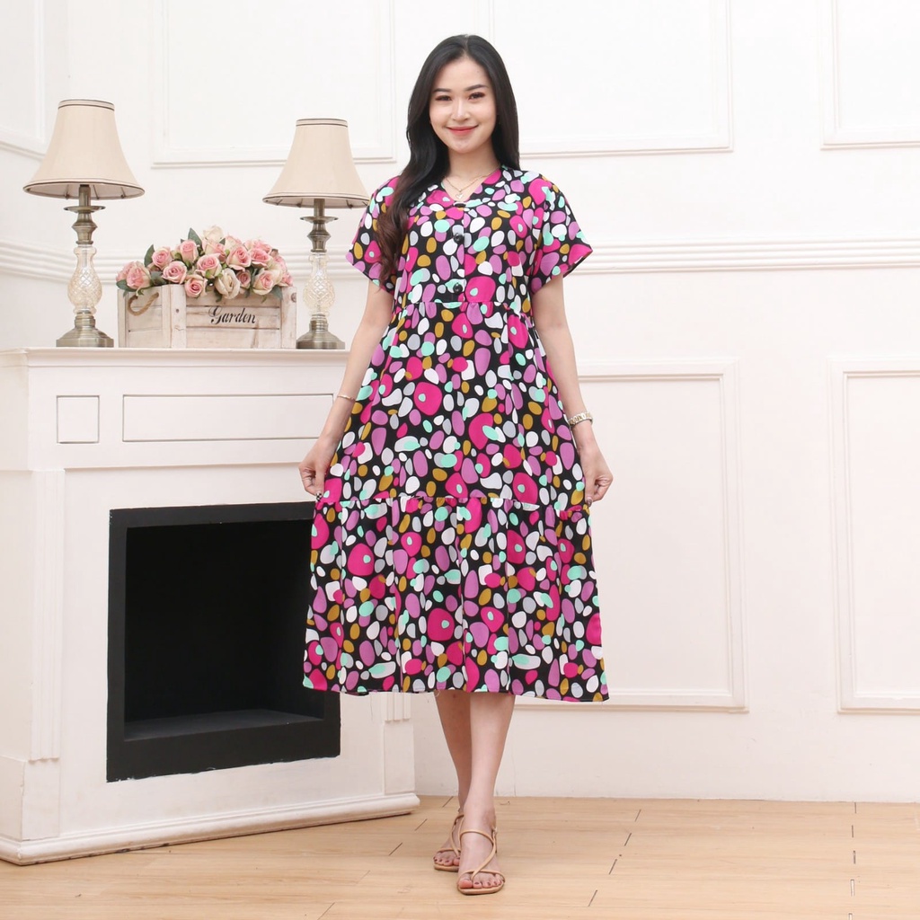 DASTER TERBARU HOME DRESS RAYON POLOS WANITA KEKINIAN