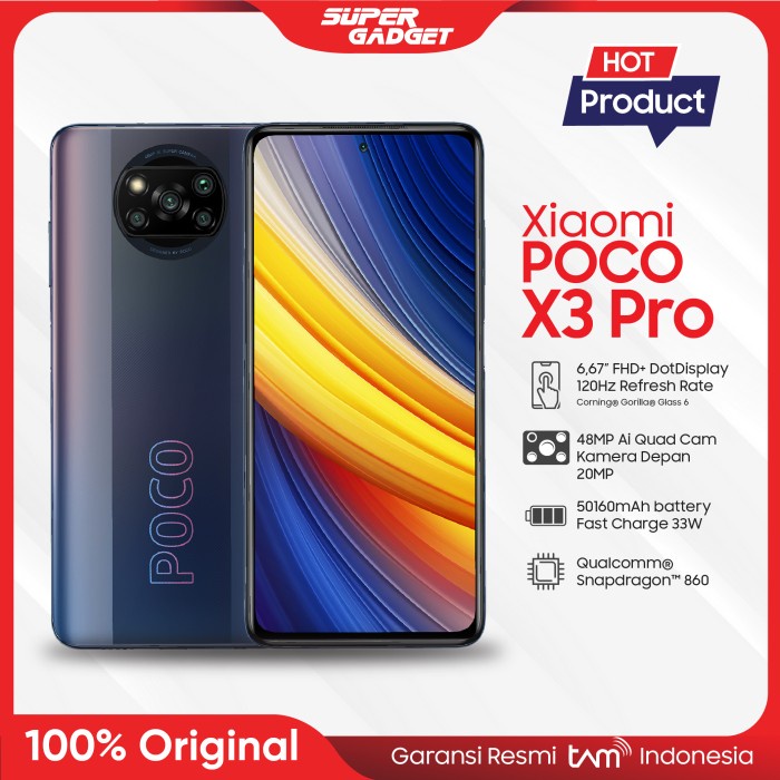 Xiaomi POCO X3 Pro NFC 6/128 8/256 RAM 6 8 ROM 128 256 - Garansi Resmi - Phantom Black, 6/128GB