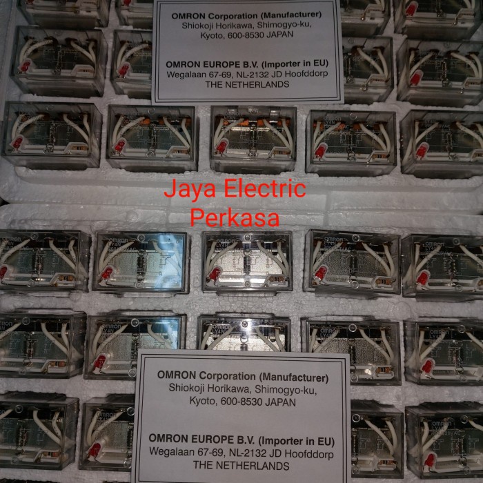 Relay Omron LY4N 220VAC Original Omron LY4N 10A 14 kaki + Lampu