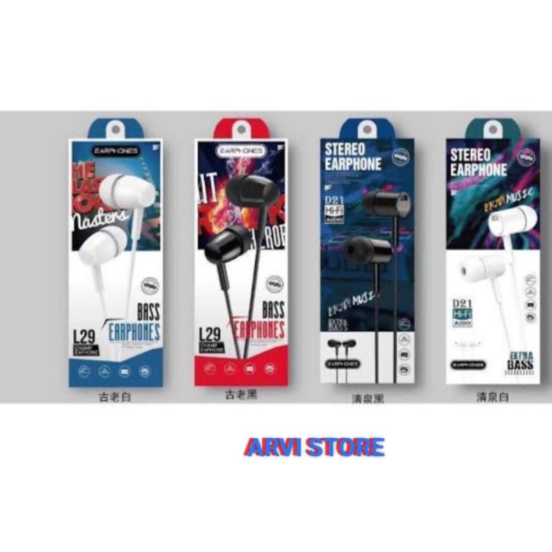 HF / HEADSET EXTRA BASS L29 / STREO EARPHONE