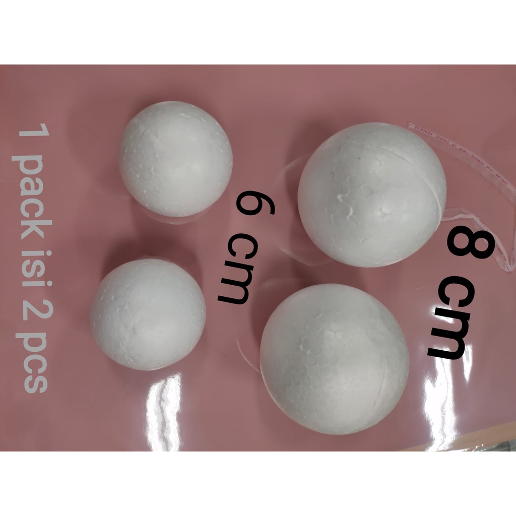 

bola sterofoam isi 2 buah 6 atau 8 cm